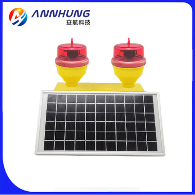 Đèn LED hàng không đôi được cung cấp năng lượng mặt trời Ánh sáng cản trở hàng không cường độ thấp