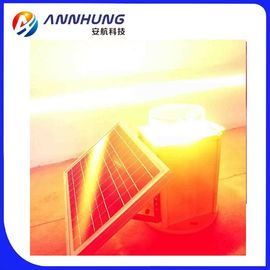 Đèn cản hàng không năng lượng mặt trời ICAO Đỏ nhấp nháy IP66 20-60FPM 2000cd Đèn cảnh báo tháp năng lượng mặt trời
